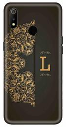 Amazon Brand - Solimo Designer Black Pattern Alphabet-L 3D Printed Hard Back Case Mobile Cover for Realme 3 / Realme 3i