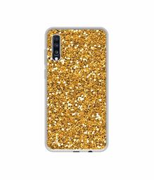 Amazon Brand - Solimo Designer Golden Sparkle UV Printed Soft Back Case Mobile Cover for Samsung Galaxy A70