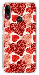 Amazon Brand - Solimo Designer Multicolor Heart Clip Art Red Pattern Design Printed Soft Back Case Mobile Cover for Motorola Moto E6s / Motorola Moto E6 Plus