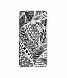 Amazon Brand - Solimo Designer Random White Pattern 3D Printed Hard Back Case Mobile Cover for Huawei P9 lite