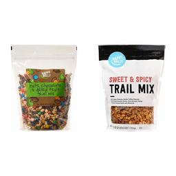 Amazon Brand - Happy Belly Nuts, Chocolate & Dried Fruit Trail Mix, 48 oz & Happy Belly Sweet & Spicy Trail Mix, 40 Ounce