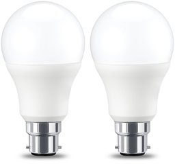 AmazonBasics B22 LED-lampa, 9 W (ersätter 60 W), varmvit, dimbar 2-pack