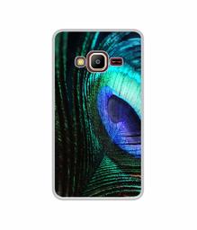 Amazon Brand - Solimo Designer Peacock Feather UV Printed Soft Back Case Mobile Cover for Samsung Z2