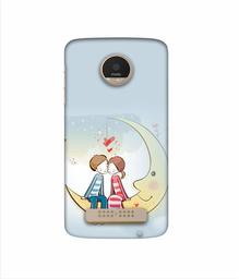 Amazon Brand - Solimo Designer Couple Sitting On Moon 3D Printed Hard Back Case Mobile Cover for Motorola Moto Z Play