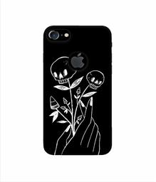 Amazon Brand - Solimo Designer Skull Flower 3D Printed Hard Back Case Mobile Cover for Apple iPhone 7 (with Logo Cut)