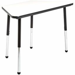 AmazonBasics Dry-Erase 24 x 48 Inch Trapezoid School Activity Kids Table, Ball Glide Legs, Adjustable Height 19-30 Inch, Black