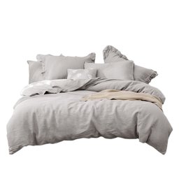 UMI 100% Linen Duvet Cover Set-200x200+2x80x80cm