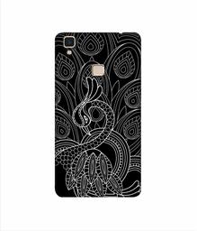 Amazon Brand - Solimo Designer Peacock Feather Pattern 3D Printed Hard Back Case Mobile Cover for Vivo V3 Max