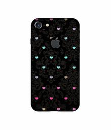 Amazon Brand - Solimo Designer Heart Texture UV Printed Soft Back Case Mobile Cover for Apple iPhone 7 (Logo Cut)