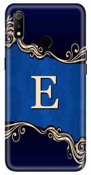 Amazon Brand - Solimo Designer Blue Pattern Alphabet-E 3D Printed Hard Back Case Mobile Cover for Realme 3 / Realme 3i