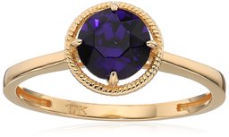 10k Gold Swarovski Crystal February Birthstone Ring, Size 6