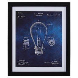 Amazon Brand – Rivet Black and White Print of 1892 Bulb in Black Frame, 15