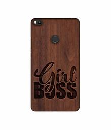 Amazon Brand - Solimo Designer Girl Boss On Wood UV Printed Soft Back Case Mobile Cover for Mi Max 2