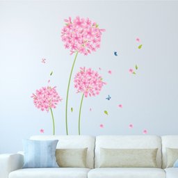 Amazon Brand - Solimo Wall Sticker for Home (Pink Blossoms, Ideal Size on Wall, 90 cm X 100 cm)