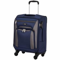 Amazon Brand - Solimo 56.5 cms Softsided Suitcase with Wheels and TSA Lock, Blue