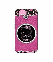 Amazon Brand - Solimo Designer Kitty with Glitter 3D Printed Hard Back Case Mobile Cover for Motorola Moto E 2nd Generation