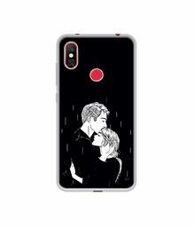 Amazon Brand - Solimo Designer Couples Standing in Rain UV Printed Soft Back Case Mobile Cover for Redmi Note 6 Pro