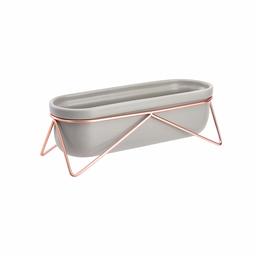 AmazonBasics Tabletop Planter, Zigzag - Grey/Copper