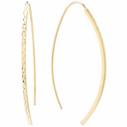 Amazon Collection Women's Diamond-Cut Hardwire Threader Drop Earrings