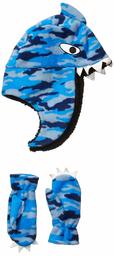 Spotted Zebra Boys' Kids Fleece Hat Mittens Cold Weather Accessories, Shark Set, Small