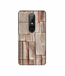 Amazon Brand - Solimo Designer Books Texture 3D Printed Hard Back Case Mobile Cover for Nokia 6.1 Plus