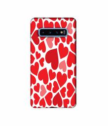 Amazon Brand - Solimo Designer Heart Pattern 3D Printed Hard Back Case Mobile Cover for Samsung Galaxy S10 Plus