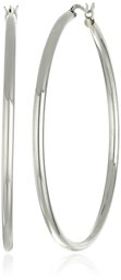 Sterling Silver 3x60 Polished Click Top Hoop Earrings