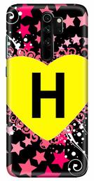 Amazon Brand - Solimo Designer Heart Pattern Alphabet-H 3D Printed Hard Back Case Mobile Cover for Xiaomi Redmi Note 8 Pro