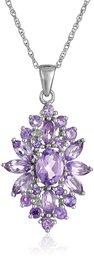 Amethyst Cluster Pendant Necklace, 18