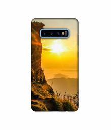 Amazon Brand - Solimo Designer Mountan Side Sun View 3D Printed Hard Back Case Mobile Cover for Samsung Galaxy S10 Plus