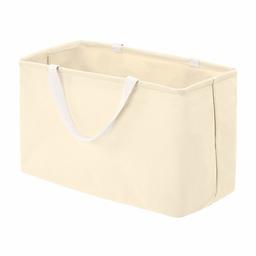 AmazonBasics Panier de rangement en tissu Grand rectangle Naturel