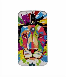 Amazon Brand - Solimo Designer Lion Multicolor Vector 3D Printed Hard Back Case Mobile Cover for Motorola Moto G4 Plus (with Logo Cut)