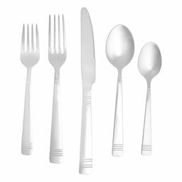 AmazonBasics - Servizio di posate in acciaio INOX, 65 pezzi Bistro 20-Piece