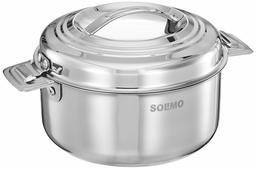 Amazon Brand - Solimo Platina Insulated Stainless Steel Serving Casserole with Lid (1.5L)