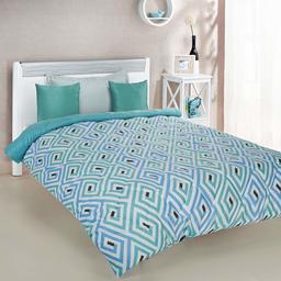 Amazon Brand - Solimo Geometric Maze Microfibre Printed Comforter, Single, 200 GSM, Blue and Green