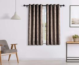 Amazon Brand - Solimo Thimbleberry Window Curtain, 5 feet - Set of 2 (Cocoa Brown)