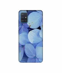 Amazon Brand - Solimo Designer Light Blue Flower Photography 3D Printed Hard Back Case Mobile Cover for Samsung Galaxy A51