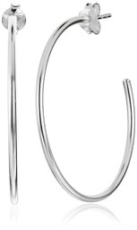 Sterling Silver Lightweight Polished 35mm C-Hoop Earrings