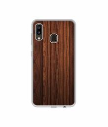 Amazon Brand - Solimo Designer Wooden Texture UV Printed Soft Back Case Mobile Cover for Samsung Galaxy A20