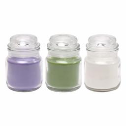 Amazon Brand - Solimo 3 Oz Jar Candles, Pack of 3 (Scented - Jasmine, Lavender &Â Lemon Grass)