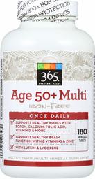 365 Everyday Value, Age 50+ Multi Iron-Free, 180 ct