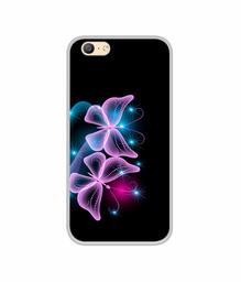 Amazon Brand - Solimo Designer Butterflies Neon Light UV Printed Soft Back Case Mobile Cover for Oppo A57