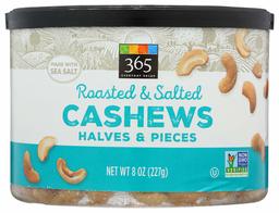 365 Everyday Value, Cashews, Roasted & Salted Halves, 8 oz