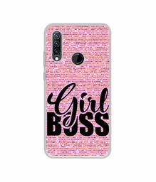 Amazon Brand - Solimo Designer Girl Boss On Pink Sparkle UV Printed Soft Back Case Mobile Cover for Lenovo K10 Plus