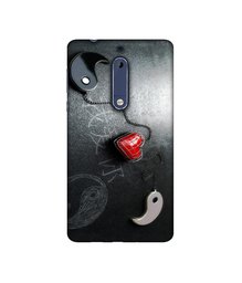 Amazon Brand - Solimo Designer Chinnese Yin and Yang UV Printed Soft Back Case Mobile Cover for Nokia 5