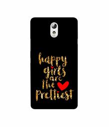 Amazon Brand - Solimo Designer Happy Girls are The Prettiest 3D Printed Hard Back Case Mobile Cover for Lenovo Vibe P1M