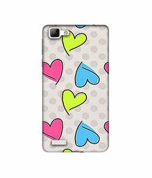 Amazon Brand - Solimo Designer Multicolor Heart 3D Printed Hard Back Case Mobile Cover for Vivo V1