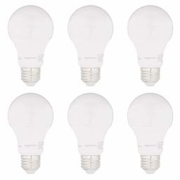 AmazonBasics 40W Equivalent, Soft White, Dimmable, 15,000 Hour Lifetime, CEC Compliant, A19 LED Light Bulbs | 6-Pack (Renewed)