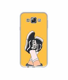 Amazon Brand - Solimo Designer Boy Shoes Pattern UV Printed Soft Back Case Mobile Cover for Samsung Galaxy E5