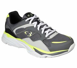 Concept 3 by Skechers Arizin Baskets à Lacets Fashion-Sneakers, Gris/Vert Citron, 11.5